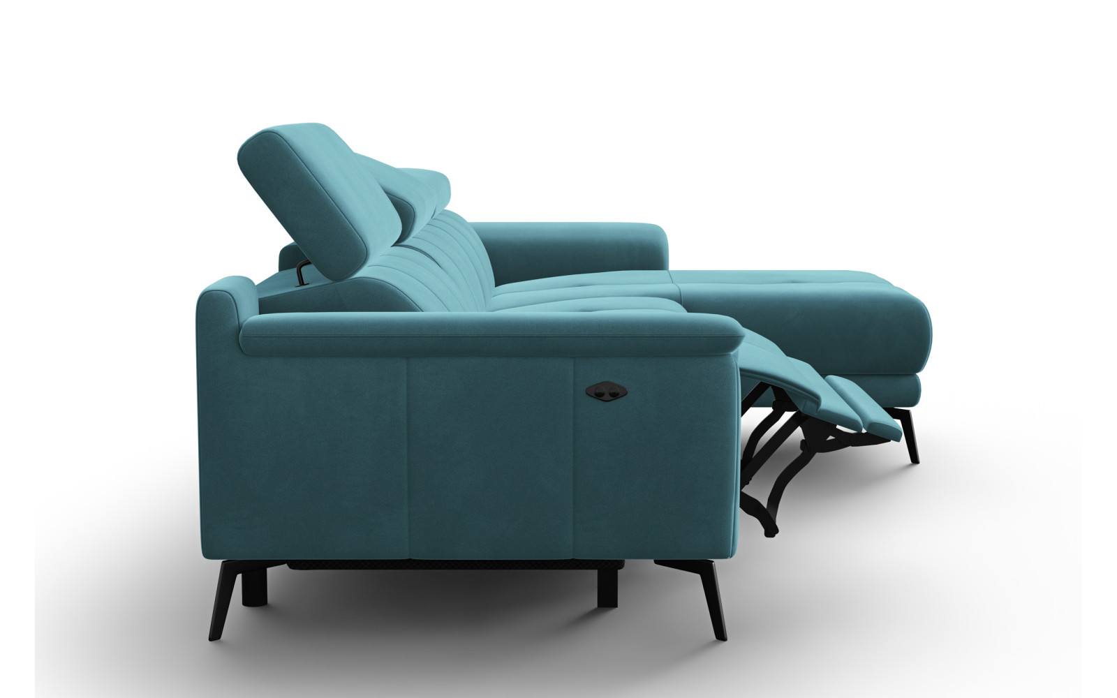 Ecksofa Relax 4-Sitzer rechts FIERO, Minter Veloursstoff