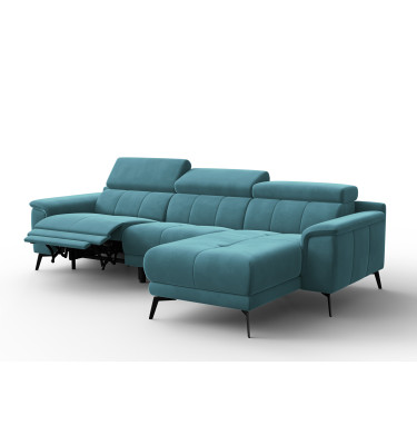 Ecksofa Relax 4-Sitzer rechts FIERO, Minter Veloursstoff