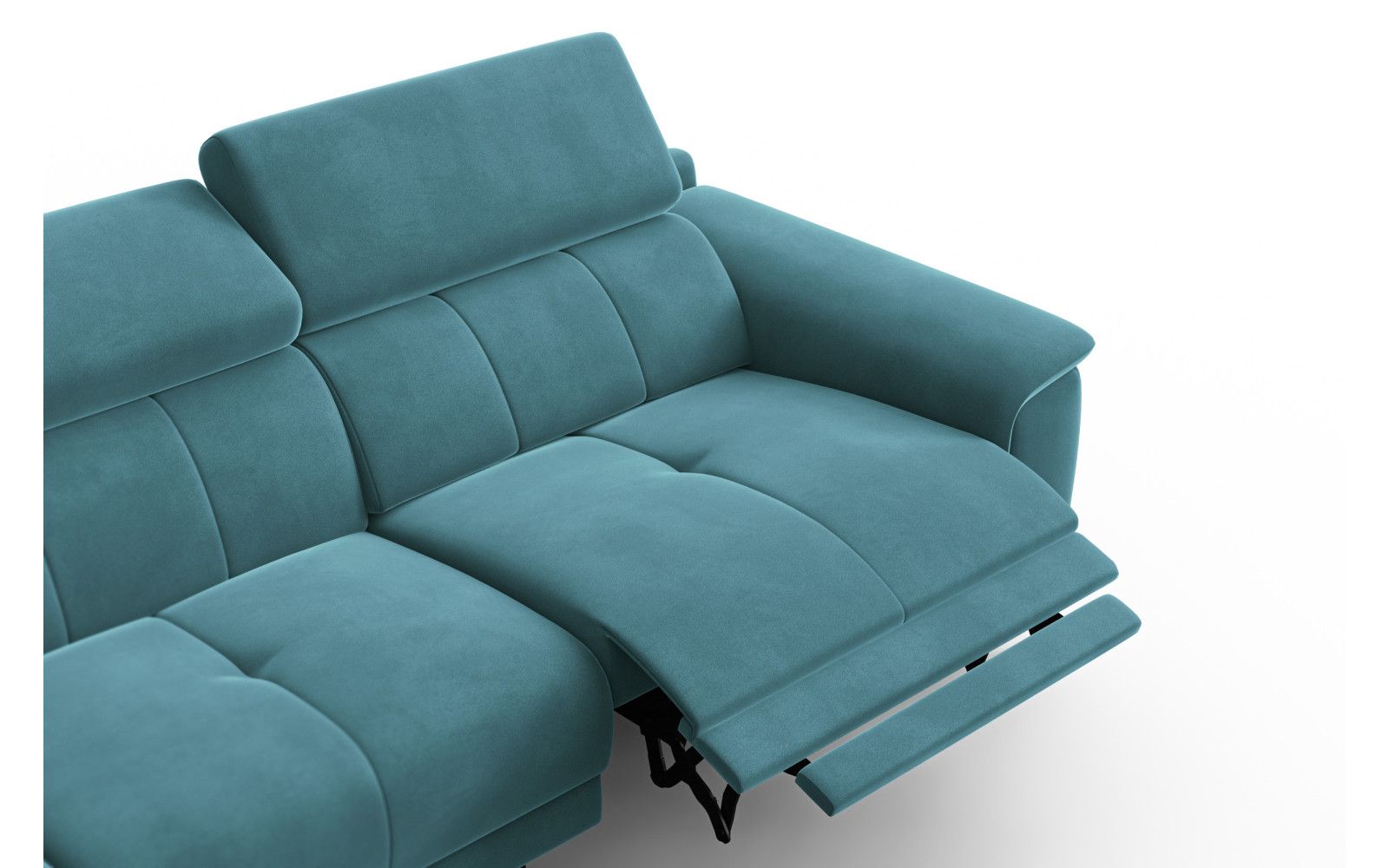 Ecksofa Relax 4-Sitzer links FIERO, Minter Veloursstoff