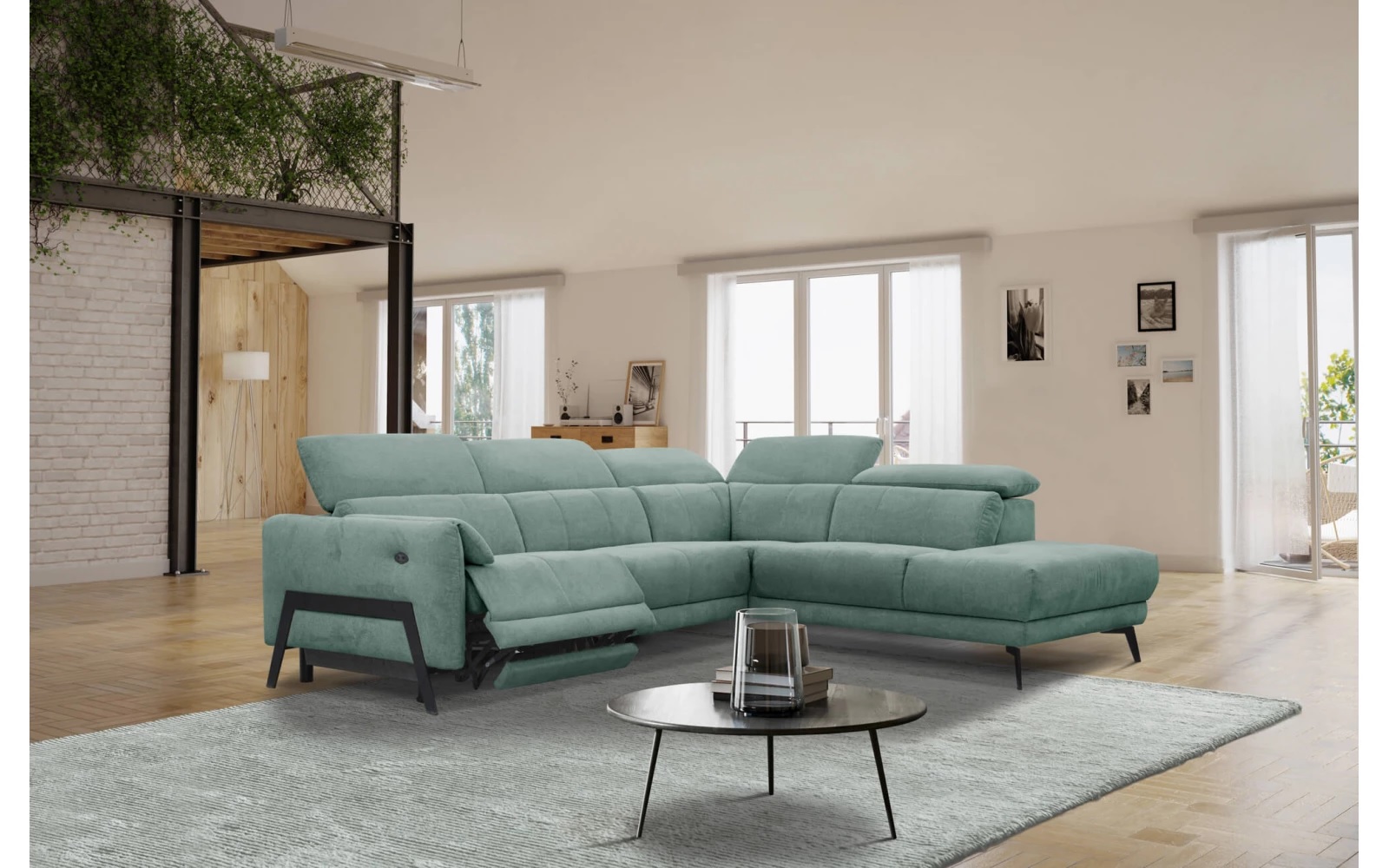 Modernes Ecksofa mit Relaxfunktion